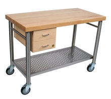 Load image into Gallery viewer, John Boos Cucina Magnifico – Maple Kitchen Cart with Drawers &amp; Power Strip