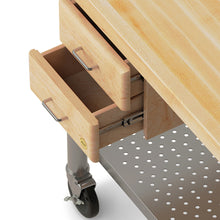 Load image into Gallery viewer, John Boos Cucina Magnifico – Maple Kitchen Cart with Drawers &amp; Power Strip