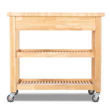 Load image into Gallery viewer, Professional Chef&#39;s Workstation All Natural Wood Rolling Cart Butcher Top JET7748 - Kitchen Furniture Company