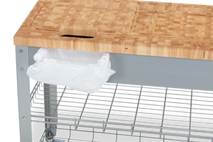 Professional Chris & Chris 38" Butcher Block Cart with Chop & Drop System - Kitchen Furniture Company