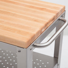 Load image into Gallery viewer, John Boos Cucina CulinArte – Stainless Cart with Maple, Cherry, or Walnut Top