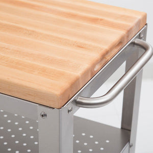 John Boos Cucina CulinArte – Stainless Cart with Maple, Cherry, or Walnut Top