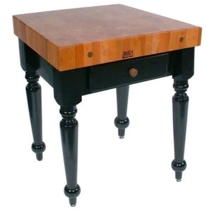 John Boos Le Rustica – 4" Cherry End-Grain Island with Drawer & Shelf