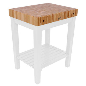 John Boos Chef’s Block with Shelf – 4" End-Grain Maple - Kitchen Furniture Company