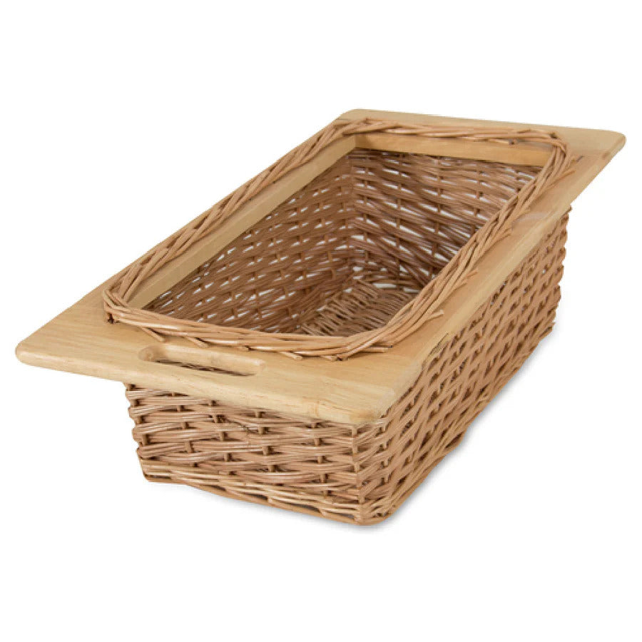 Wicker Storage Basket (DWB8156) – Fits John Boos Elliptical C‑Table Shelves
