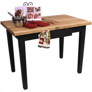 John Boos Classic Country Work Table – Maple (Edge-Grain, 1.5") - Kitchen Furniture Company