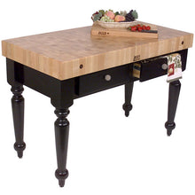 Load image into Gallery viewer, John Boos Rustica Maple – 4&quot; End-Grain Work Table with Drawers &amp; Optional Shelf - Kitchen Furniture Company
