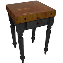 Load image into Gallery viewer, John Boos Rustica (Walnut) – 4&quot; End-Grain Walnut Table with Drawers &amp; Optional Shelf - Kitchen Furniture Company