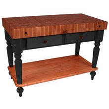 Load image into Gallery viewer, John Boos Rustica Cherry – 4&quot; End-Grain Work Table with Drawers - Kitchen Furniture Company