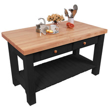 Load image into Gallery viewer, John Boos Grazzi Table – 2.25&quot; Edge-Grain Maple Drop-Leaf Work Table