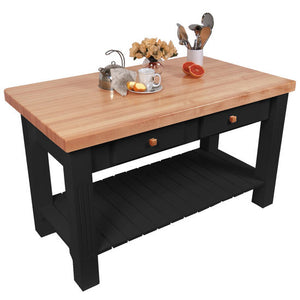 John Boos Grazzi Table – 2.25" Edge-Grain Maple Drop-Leaf Work Table