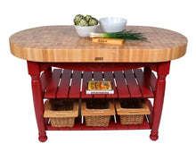 Load image into Gallery viewer, John Boos Harvest Table – 4&quot; End-Grain Maple or Walnut Butcher Block Island