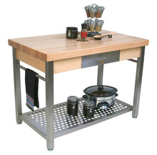 Load image into Gallery viewer, John Boos Cucina Grandé – Maple Varnique Kitchen Island w/ Drawer &amp; Leaf