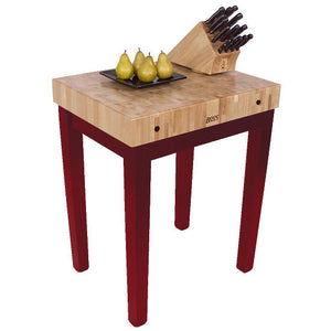 John Boos Chef’s Block – 4" End-Grain Maple Butcher Block Table (No Shelf) - Kitchen Furniture Company