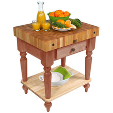 Load image into Gallery viewer, John Boos Rustica Maple – 4&quot; End-Grain Work Table with Drawers &amp; Optional Shelf - Kitchen Furniture Company