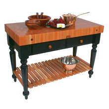 Load image into Gallery viewer, John Boos Le Rustica – 4&quot; Cherry End-Grain Island with Drawer &amp; Shelf