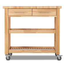 Load image into Gallery viewer, Professional Chef&#39;s Workstation All Natural Wood Rolling Cart Butcher Top JET7748 - Kitchen Furniture Company