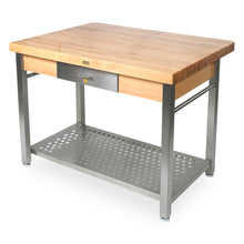 Load image into Gallery viewer, John Boos Cucina Grandé – Maple Varnique Kitchen Island w/ Drawer &amp; Leaf