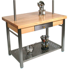 Load image into Gallery viewer, John Boos Cucina Grandé – Maple Varnique Kitchen Island w/ Drawer &amp; Leaf
