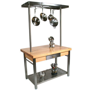 John Boos Cucina Grandé – Maple Varnique Kitchen Island w/ Drawer & Leaf