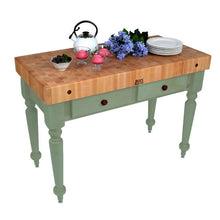 Load image into Gallery viewer, John Boos Rustica Maple – 4&quot; End-Grain Work Table with Drawers &amp; Optional Shelf - Kitchen Furniture Company