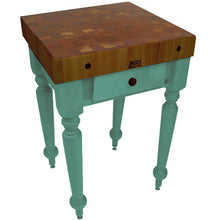 Load image into Gallery viewer, John Boos Rustica (Walnut) – 4&quot; End-Grain Walnut Table with Drawers &amp; Optional Shelf - Kitchen Furniture Company