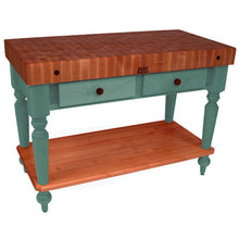 Load image into Gallery viewer, John Boos Rustica Cherry – 4&quot; End-Grain Work Table with Drawers - Kitchen Furniture Company