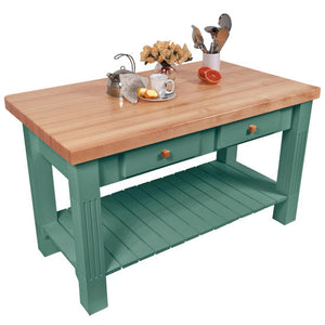 John Boos Grazzi Table – 2.25" Edge-Grain Maple Drop-Leaf Work Table