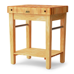 John Boos Pro Prep Block – 4" End-Grain Maple Butcher Block Table - Kitchen Furniture Company
