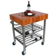 Load image into Gallery viewer, John Boos Cucina D’Amico Wine Cart – 5&quot; End-Grain Top