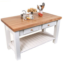 Load image into Gallery viewer, Maple Edge Grain Grazzi Table with 8&quot; Drop Leaf by John Boos &amp; Co. - Durable Butcher Block Kitchen Island