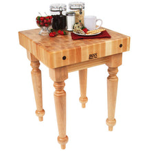 Load image into Gallery viewer, John Boos Saratoga Farm Block – 4&quot; End-Grain Maple Butcher Block Table - Kitchen Furniture Company