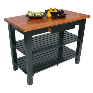 John Boos Le Classique – Cherry Edge-Grain Kitchen Island with Shelves