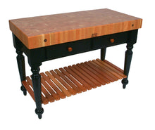 Load image into Gallery viewer, John Boos Le Rustica – 4&quot; Cherry End-Grain Island with Drawer &amp; Shelf