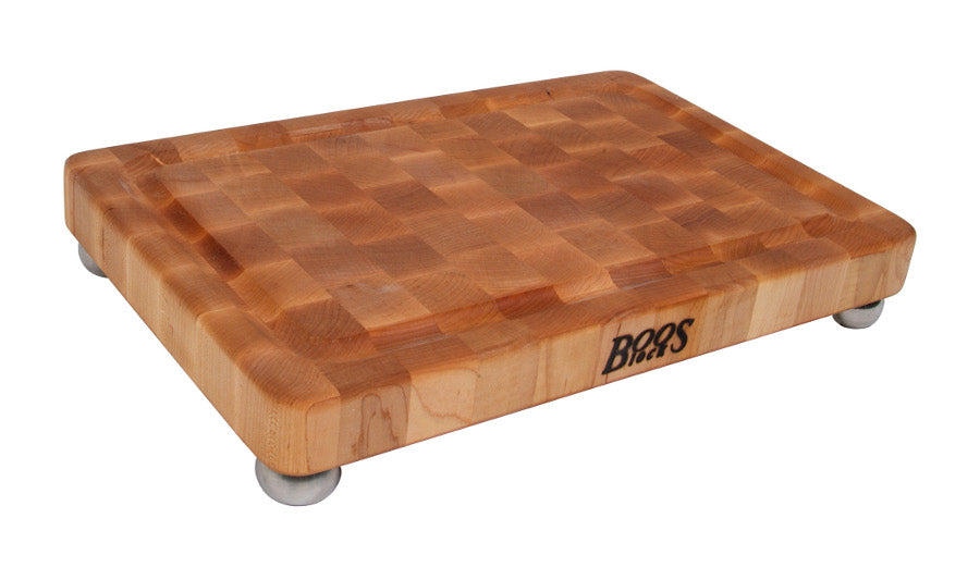 John Boos B Series End Grain Cutting Boards 1-3/4 with Stainless Steel Bun Feet - Kitchen Furniture Company