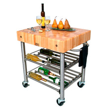 Load image into Gallery viewer, John Boos Cucina D’Amico Wine Cart – 5&quot; End-Grain Top