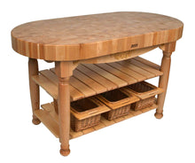 Load image into Gallery viewer, John Boos Harvest Table – 4&quot; End-Grain Maple or Walnut Butcher Block Island