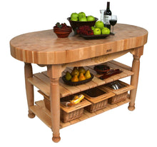 Load image into Gallery viewer, John Boos Harvest Table – 4&quot; End-Grain Maple or Walnut Butcher Block Island