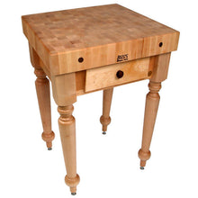 Load image into Gallery viewer, John Boos Rustica Maple – 4&quot; End-Grain Work Table with Drawers &amp; Optional Shelf - Kitchen Furniture Company