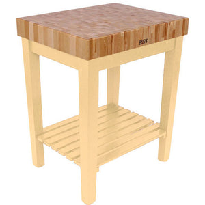 John Boos Chef’s Block with Shelf – 4" End-Grain Maple - Kitchen Furniture Company