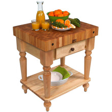 Load image into Gallery viewer, John Boos Rustica Maple – 4&quot; End-Grain Work Table with Drawers &amp; Optional Shelf - Kitchen Furniture Company