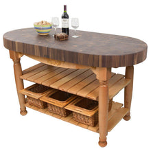Load image into Gallery viewer, John Boos Harvest Table – 4&quot; End-Grain Maple or Walnut Butcher Block Island