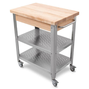 John Boos Cucina Elegante – Maple Kitchen Cart with Drop Leaves & Storage