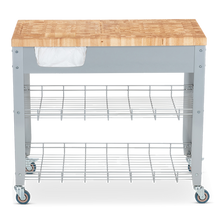 Load image into Gallery viewer, Professional Chris &amp; Chris 38&quot; Butcher Block Cart with Chop &amp; Drop System - Kitchen Furniture Company