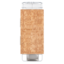 Load image into Gallery viewer, Professional Chef&#39;s Workstation All Natural Wood Rolling Cart Butcher Top JET7748 - Kitchen Furniture Company