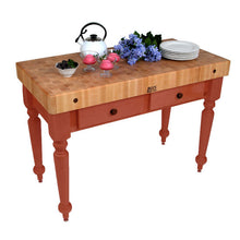 Load image into Gallery viewer, John Boos Rustica Maple – 4&quot; End-Grain Work Table with Drawers &amp; Optional Shelf - Kitchen Furniture Company