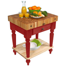 Load image into Gallery viewer, John Boos Rustica Maple – 4&quot; End-Grain Work Table with Drawers &amp; Optional Shelf - Kitchen Furniture Company