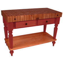Load image into Gallery viewer, John Boos Rustica Cherry – 4&quot; End-Grain Work Table with Drawers - Kitchen Furniture Company
