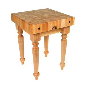 John Boos Saratoga Farm Block – 4" End-Grain Maple Butcher Block Table - Kitchen Furniture Company