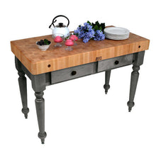 Load image into Gallery viewer, John Boos Rustica Maple – 4&quot; End-Grain Work Table with Drawers &amp; Optional Shelf - Kitchen Furniture Company